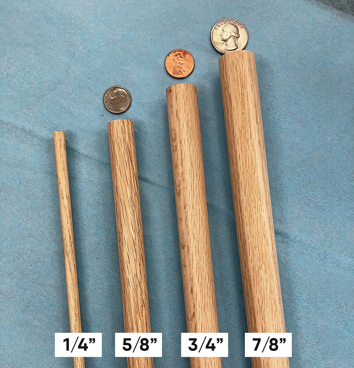 Wood Crafting Dowel, 8 inch length, you choose diameter